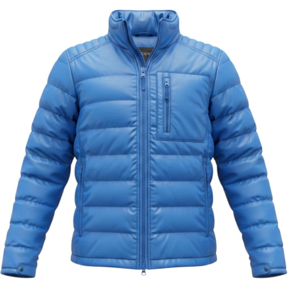 J.Crew Puffer Jacket Mens Medium Blue Excellent Down Fill‎ Ripstop Zip Pocket